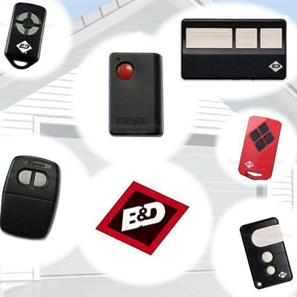 B and D Remotes - suits B & D Garage Openers